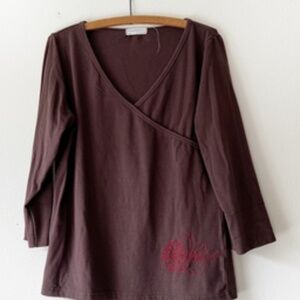 Royal‎ RobbinsMaroon crossover 3/4 sleeve shirt M